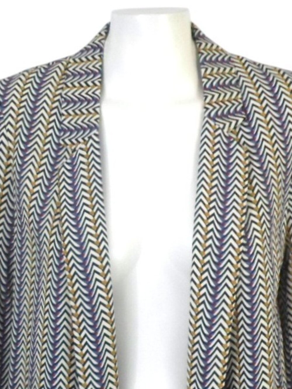NWT See U Soon Multicolor Zigzag Chevron Print Open Blazer Jacket sz M